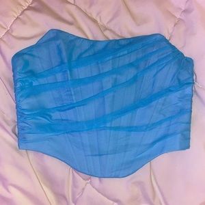 Blue mesh corset top💦🪞💎🪞💦